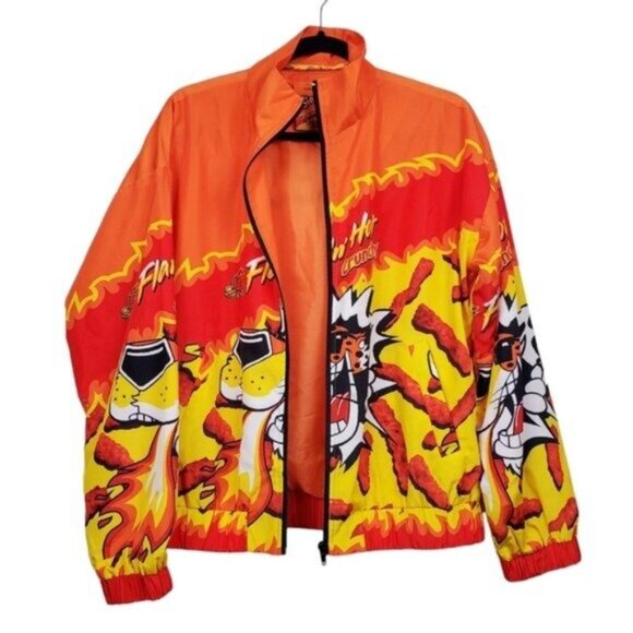 Forever 21 Womens Cheetos Flamin Hot Front Zip Windbreaker Jacket Size M - Picture 3 of 7
